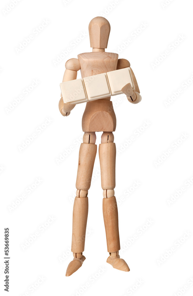 Figurine and text blocks with copyspace for a three letter word Figurine and text blocks with copyspace for a three letter word