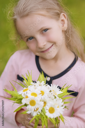 little blond girl with natural smile