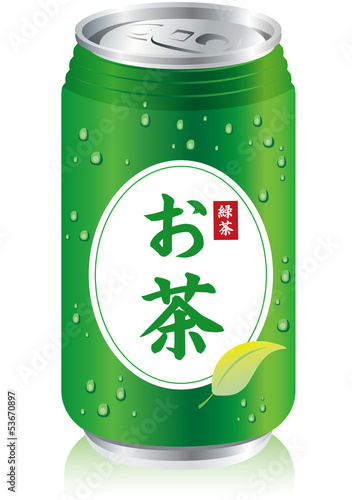 japanese tea cans Vector