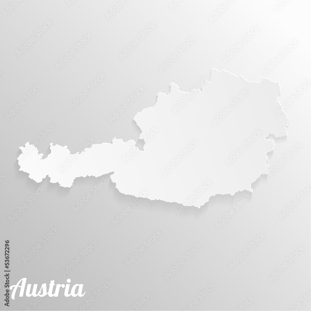 Paper map of Austria