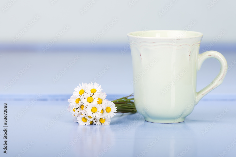 kaffeepott mit gänseblümchen kaffeepott mit gänseblümchen