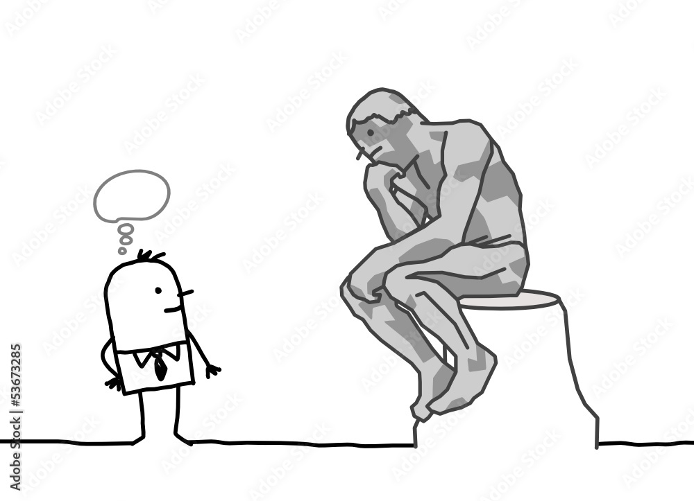 Obraz premium man watching the Rodin's thinker