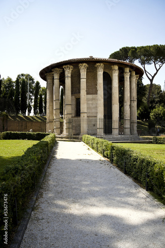 View of the  Temple of Ercole  in front of the  Bocca della Veri