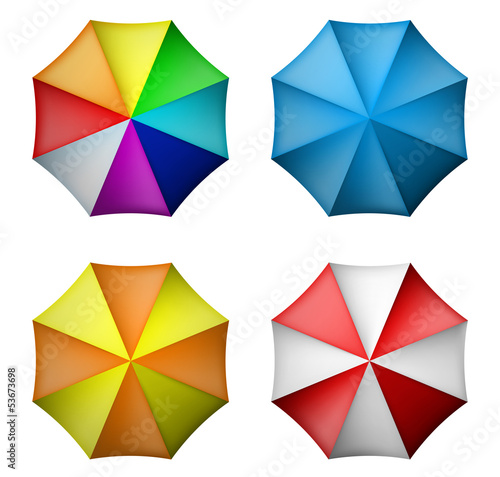 Umbrella set from top view