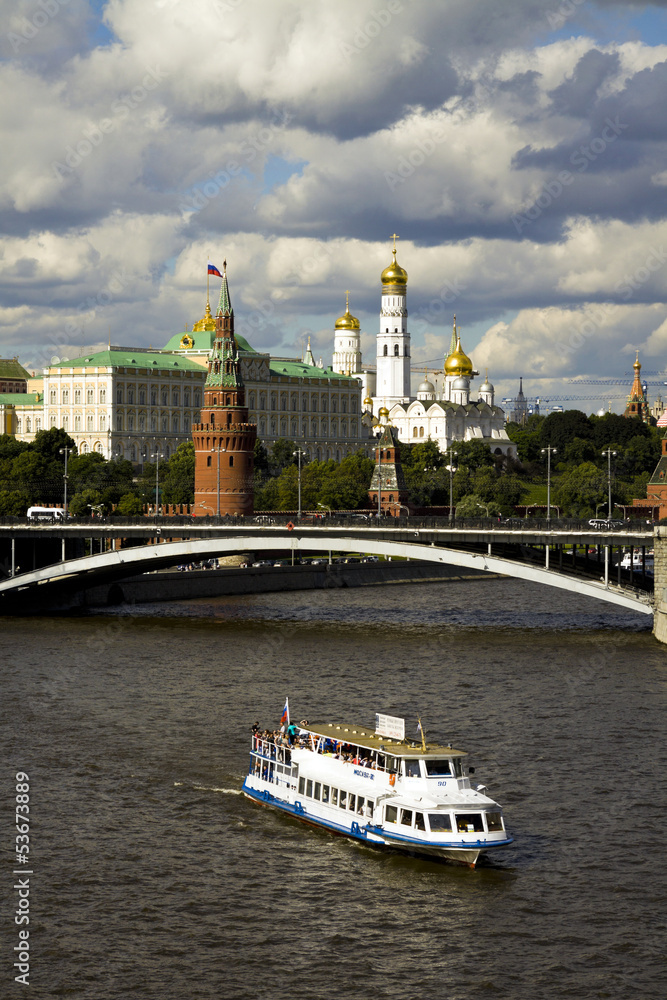 View of the Kremlin from the river of Moscow, Russia