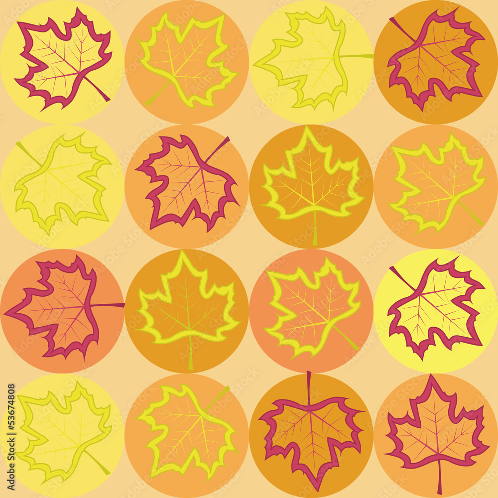 geometry pattern with maple leaves