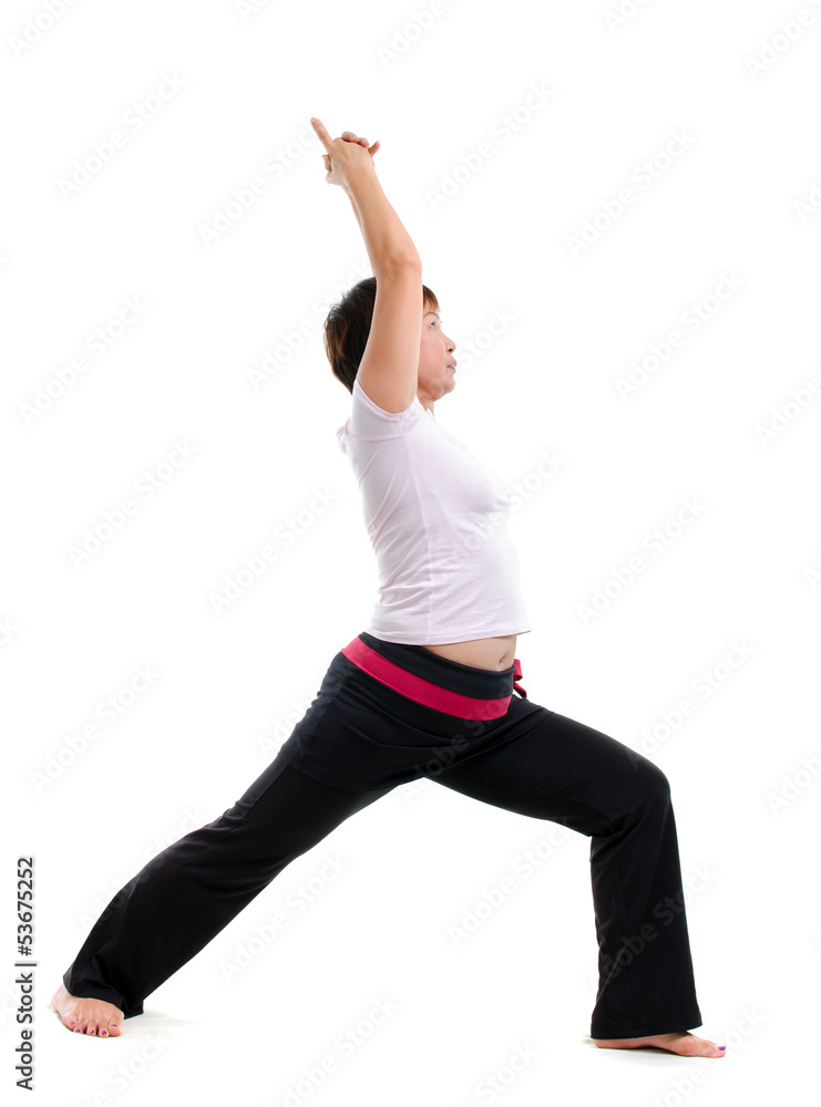 Asian mature woman doing yoga Asian mature woman doing yoga
