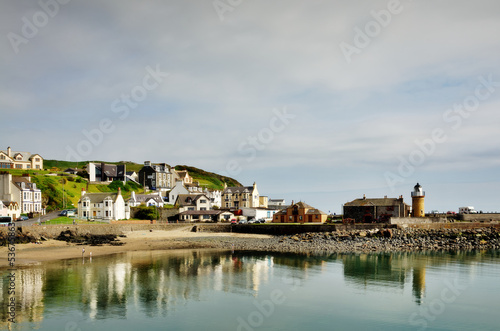 Portpatrick harbour lined with houses