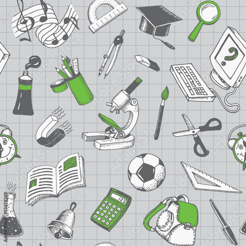 School And Education Seamless Pattern Vector
