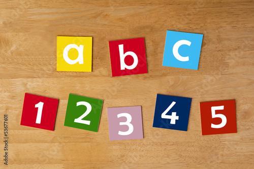abc & 1 2 3 4 5 - word sign series for school children.