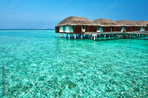 Beautiful beach with water bungalows © haveseen
