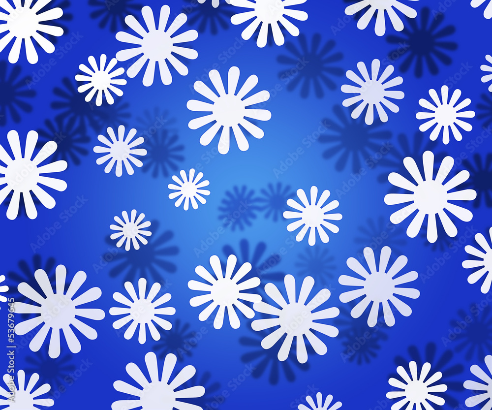 White Flowers Simple Blue Texture White Flowers Simple Blue Texture