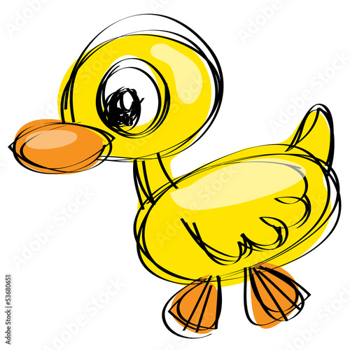 Fotografie Naif drawing baby duck