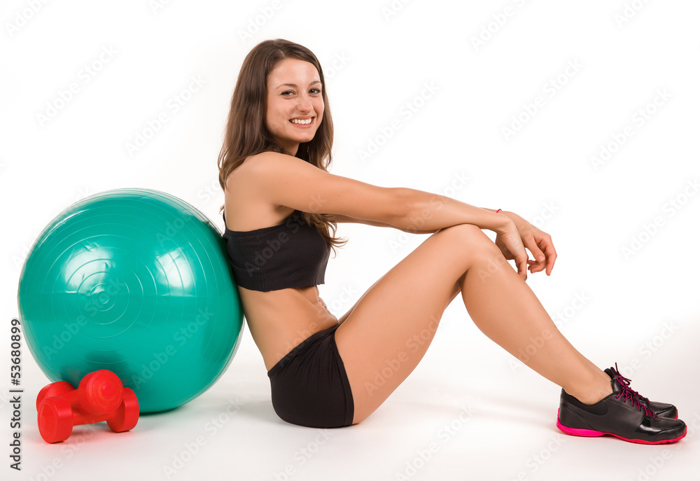 Beautiful young fitness woman isolated Beautiful young fitness woman isolated