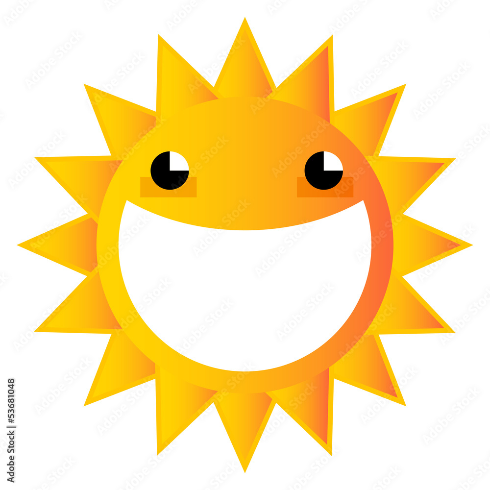 Smiling cartoon sun