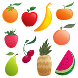 Shinny cartoon fruits