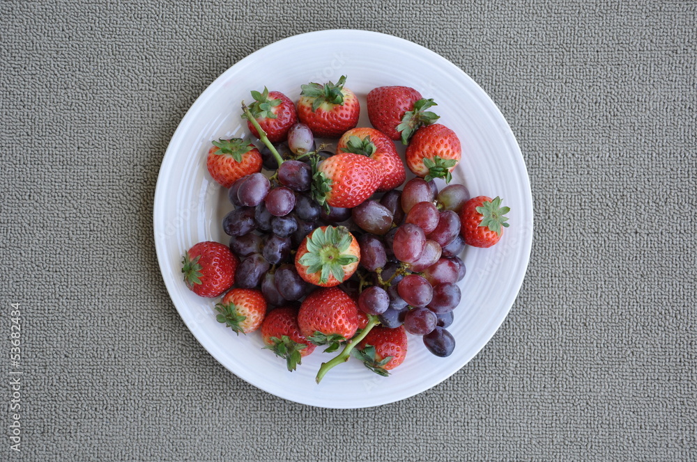 Grapes and strawberries Grapes and strawberries