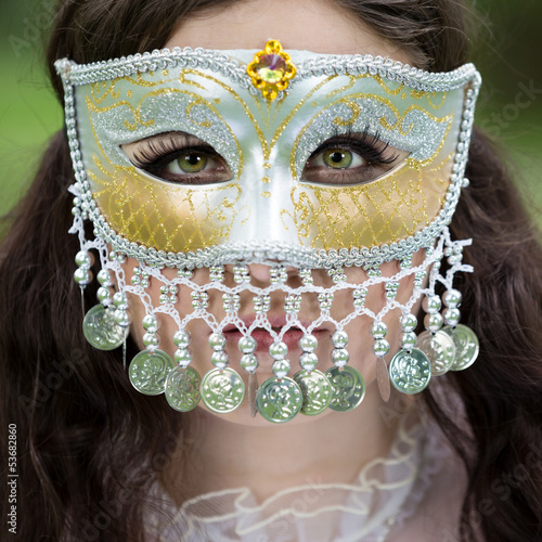 Mysterious woman in mask