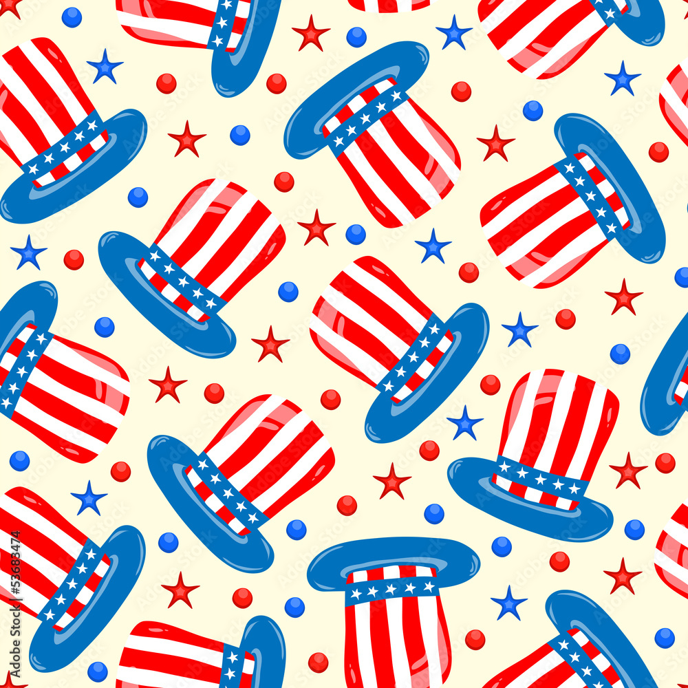 Seamless pattern for 4th of July, American Independence Day. Seamless pattern for 4th of July, American Independence Day.