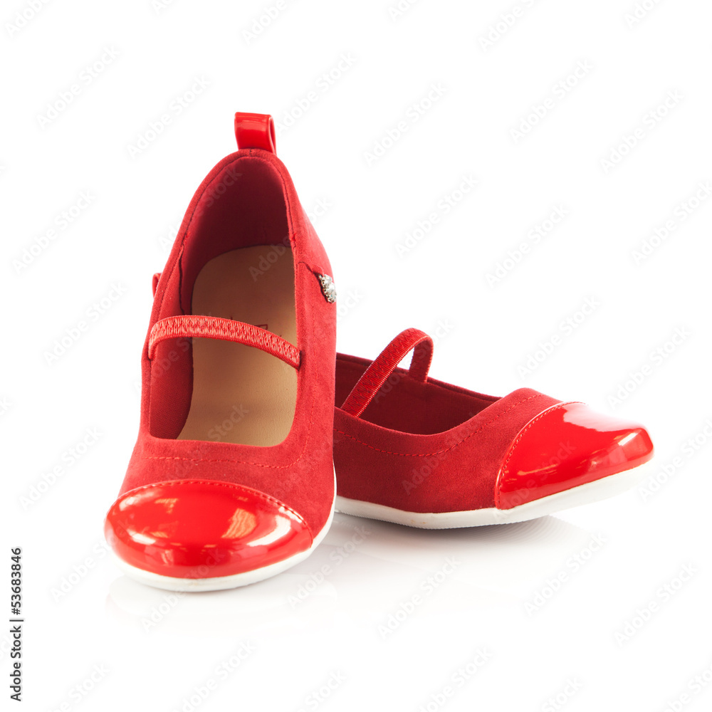 red shoes on white background.