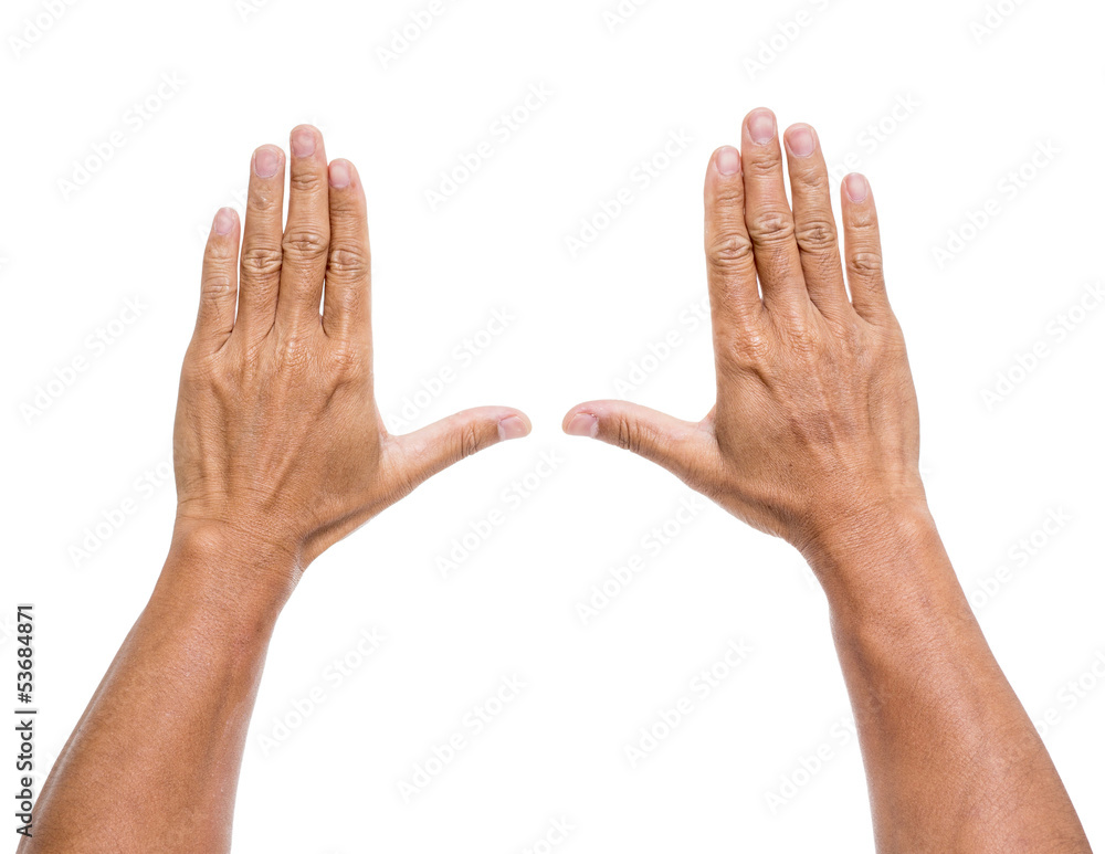 Man hands isolated on white background Man hands isolated on white background
