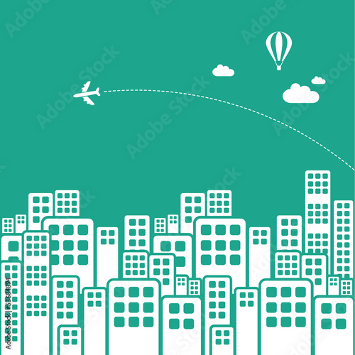 buildings in a big city - transportation, travel concept