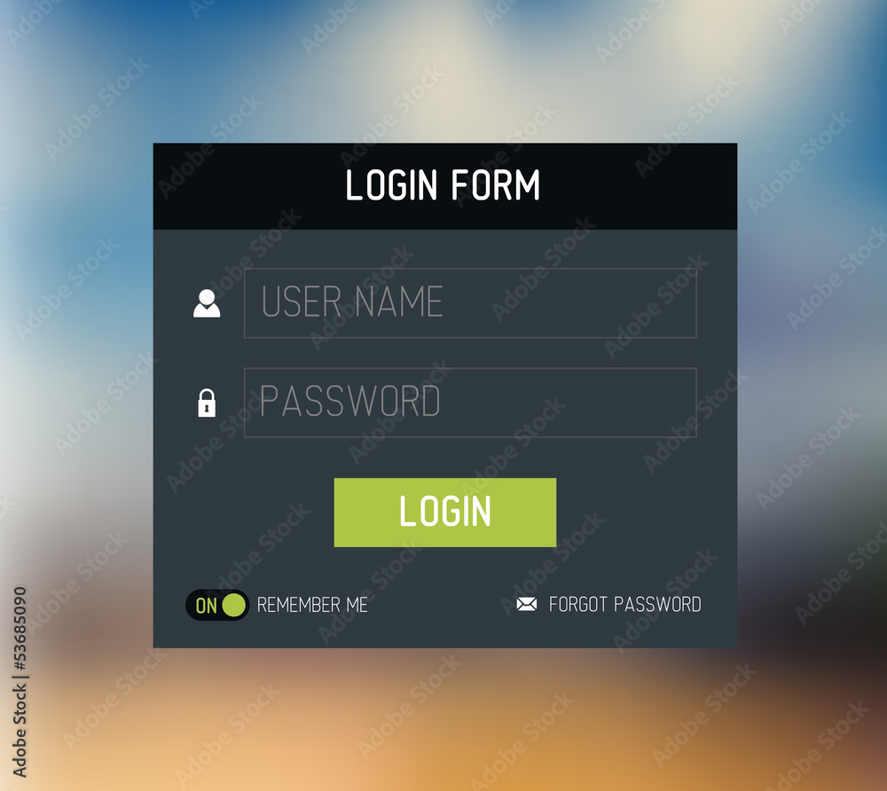 Fototapeta premium Vector login form template / design