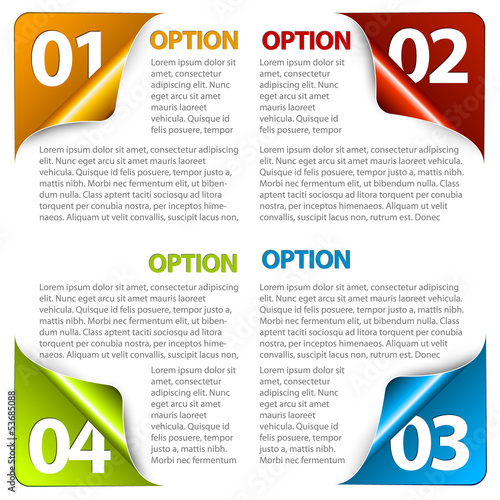 Set of Colorful Vector Sample option stickers