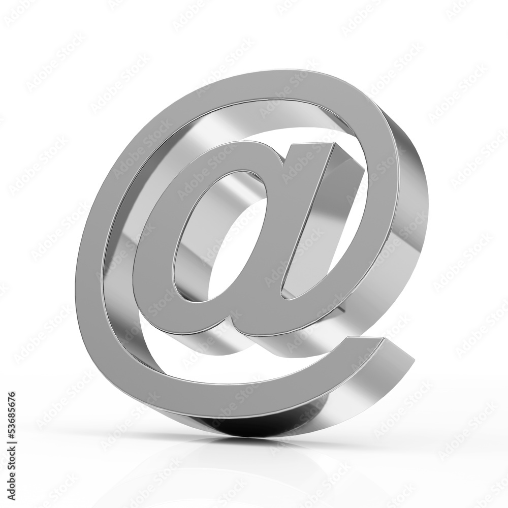 Silver Email Symbol isolated on white background Silver Email Symbol isolated on white background
