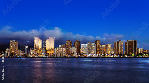 Skyline of downtown Honolulu  Oahu  Hawaii