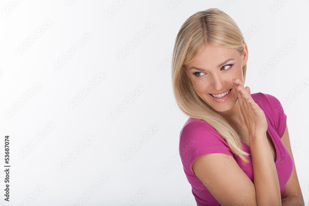 Can you believe that? Portrait of beautiful young women telling Can you believe that? Portrait of beautiful young women telling