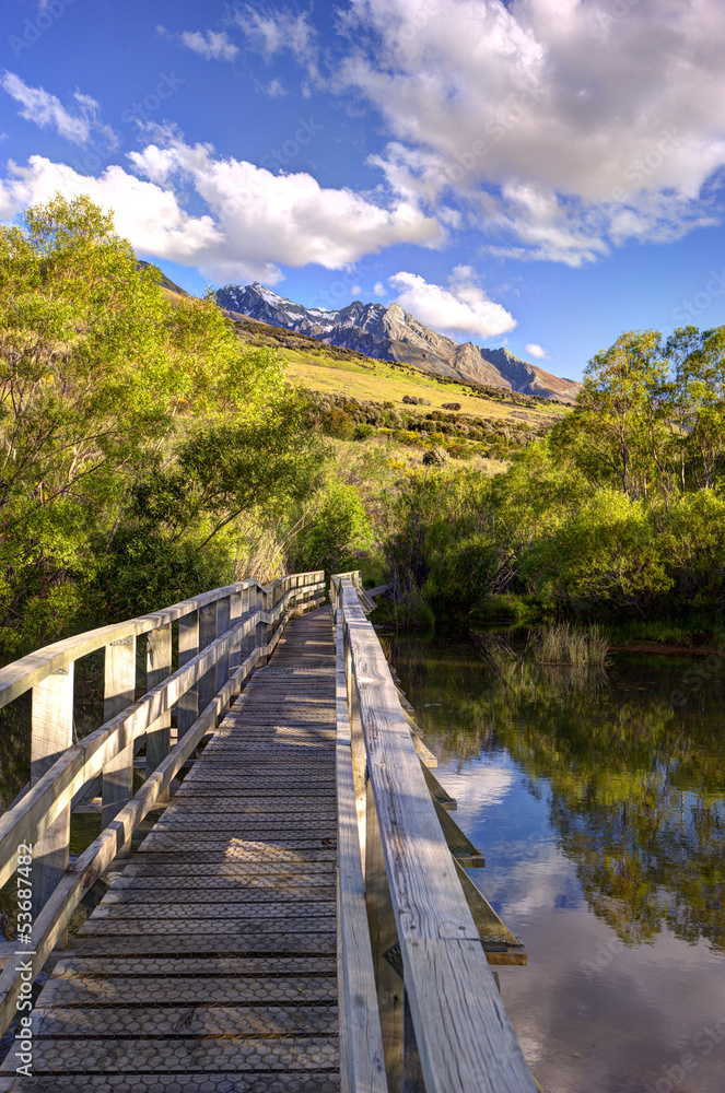 The view of the mountains at Glenorchy, New Zealand