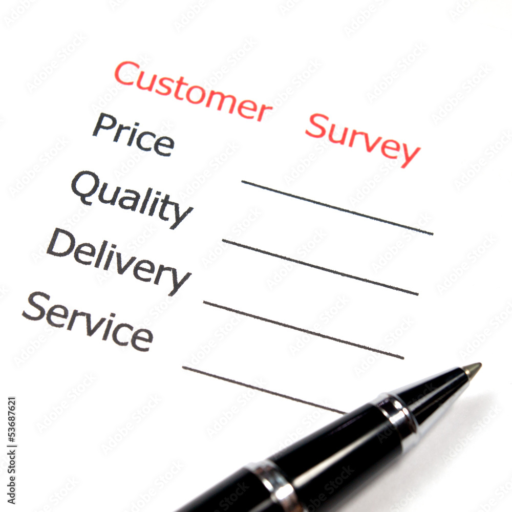 satisfaction survey showing marketing concept
