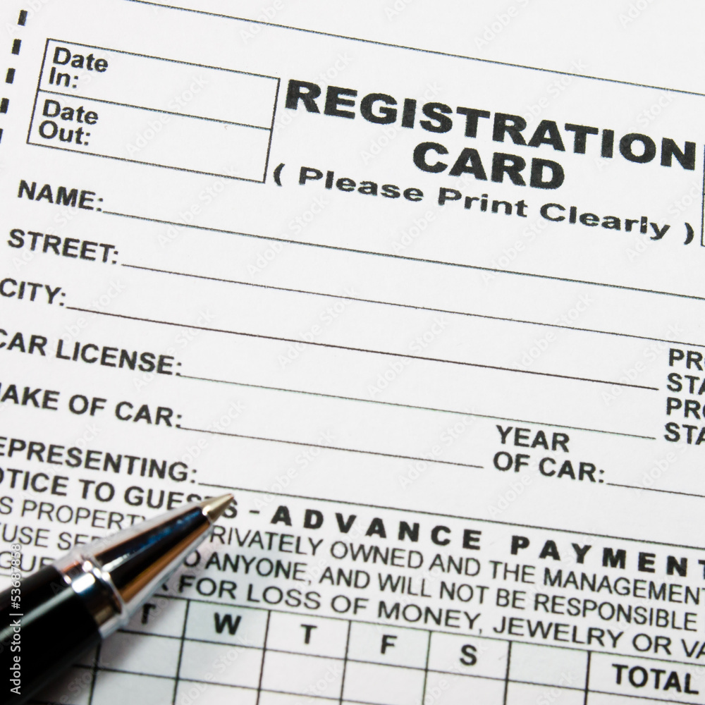 Registration blank form Registration blank form