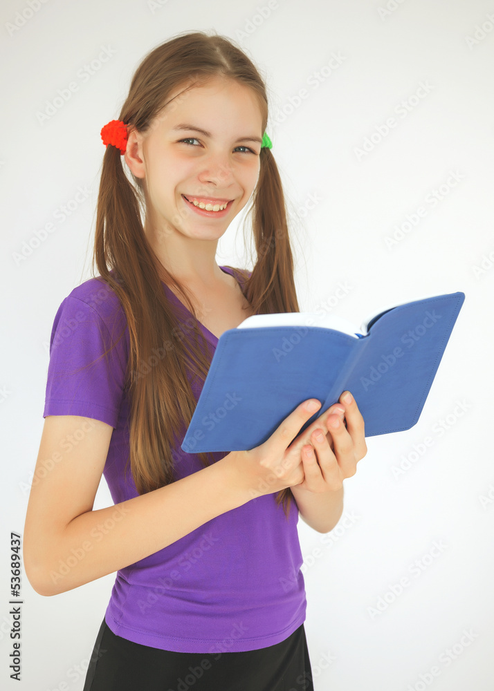 Teenage girl with a book Teenage girl with a book