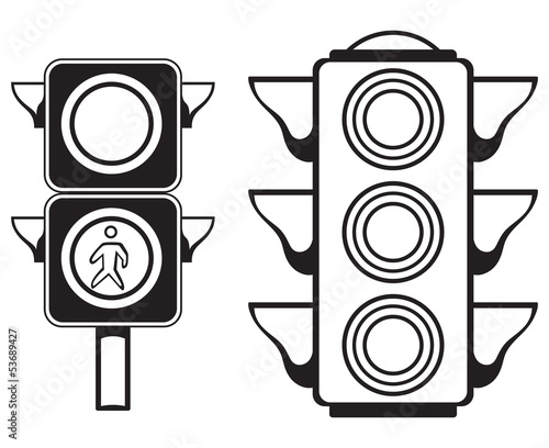 Traffic light isolated on white background