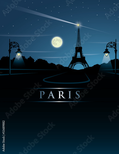 Eiffel tower at night