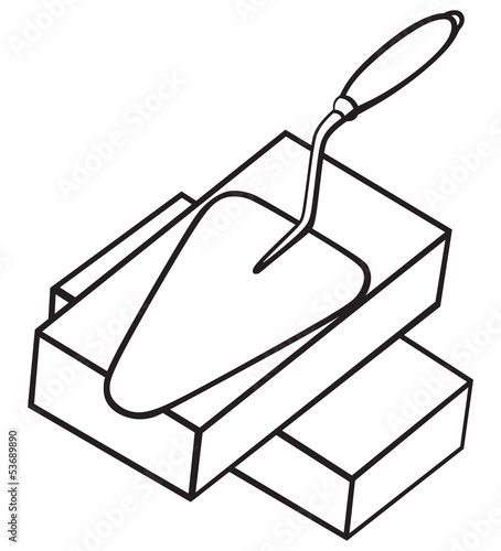 Symbol brick and trowel