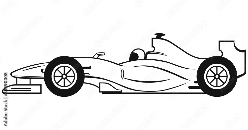 Fototapeta premium Samochód wyścigowy Formuły 1 na białym tle