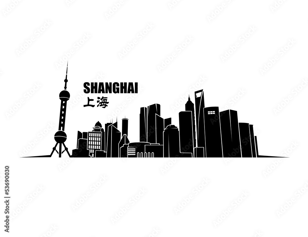 Shanghai skyline for wall