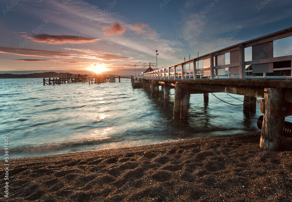 Fototapeta premium Sunset at Russell, Bay of Islands, New Zealand