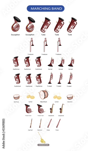 Set of Musical Instrument for Marching Band