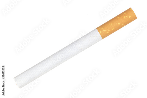 close up shot of cigarette isolated on a white background