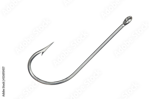 fishing hook isolated on a white background photo