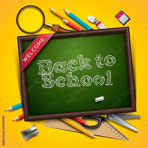 Welcome back to school, vector Eps10 illustration.