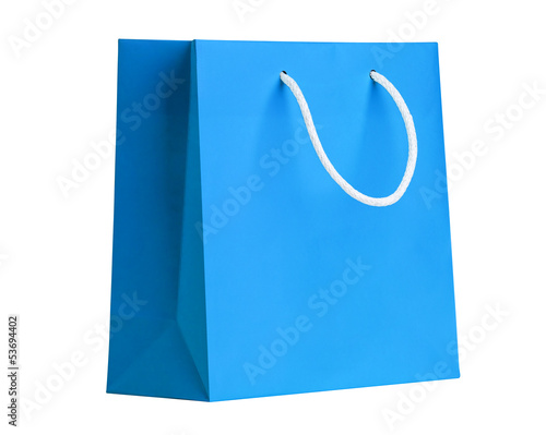 Blue shopping bag.