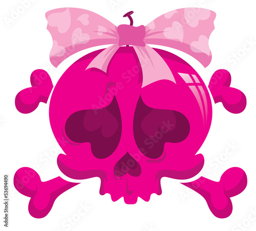 emo girl skull vector
