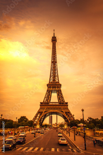 Sunset in the Eiffel Tower