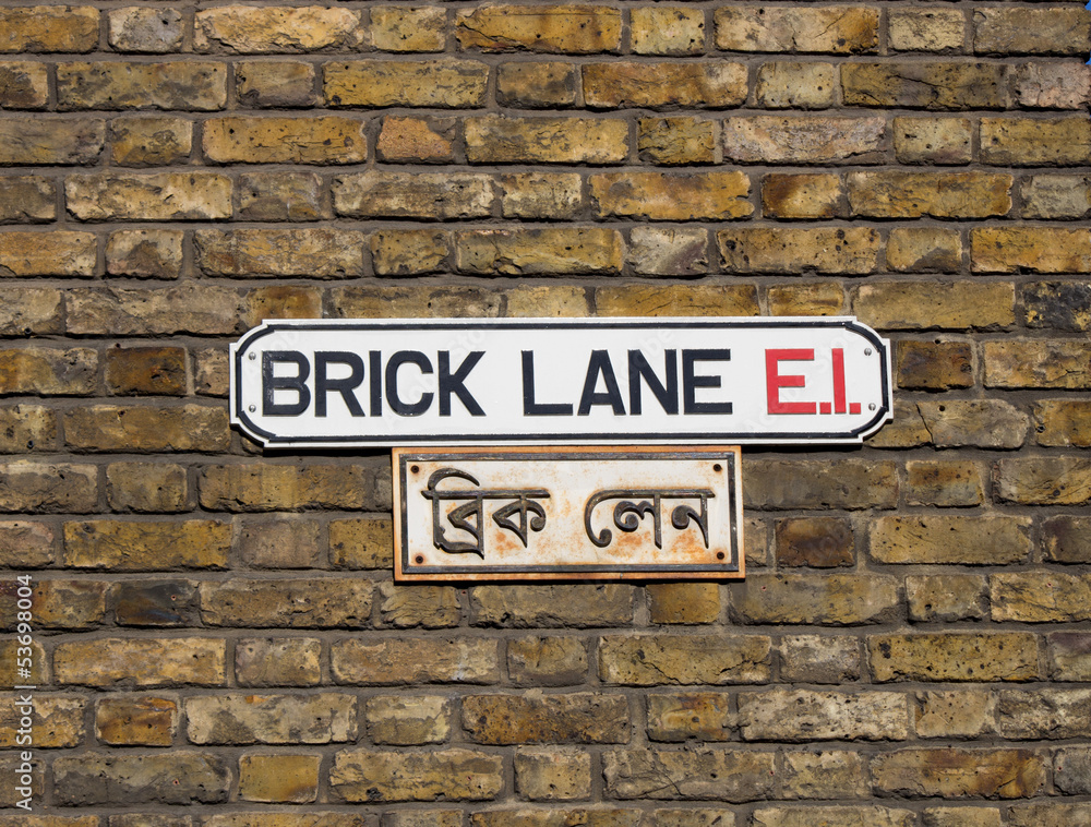 Brick lane sign in London