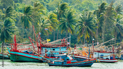 Wallpaper Mural Fishing boat park near beach Torontodigital.ca